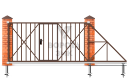 Откатные ворота механические 12 метров 12000×2200 ЗМК-8254