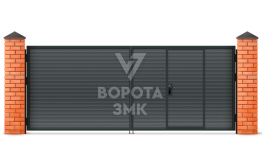 Распашные ворота для забора с калиткой 3000×2000 ЗМК-4834